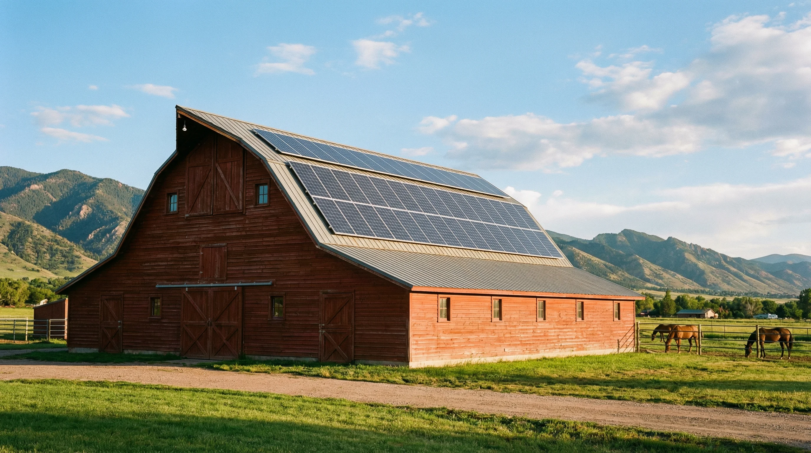 Solar panels at Meadowlark Ranch